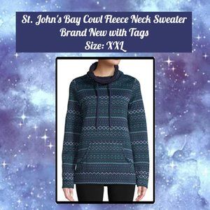 St. John's Bay Cowl Neck Pullover Fleece Sweater XXL